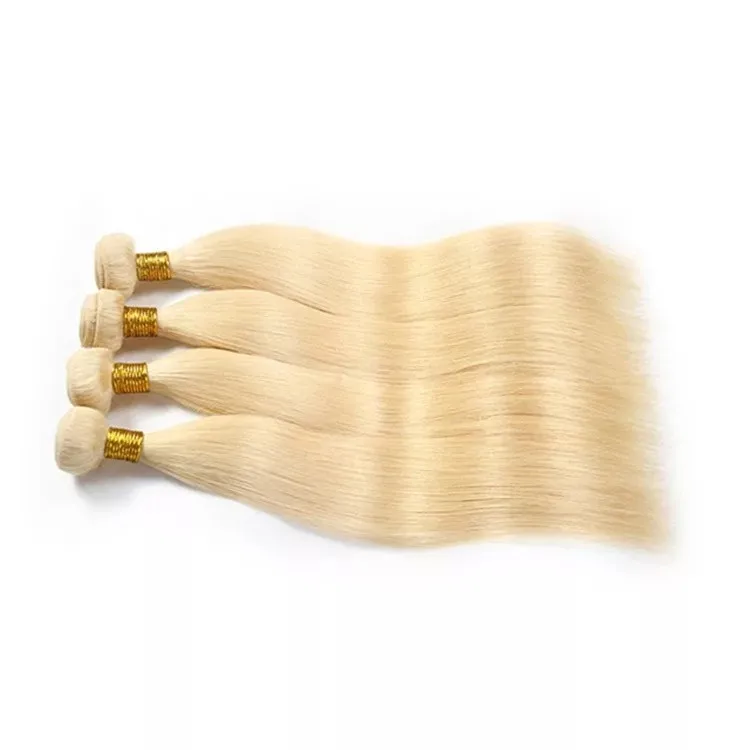 Wholesale Russian 40 inch 613 Blonde Honey Virgin Human Hair Extension Weaves Bundles