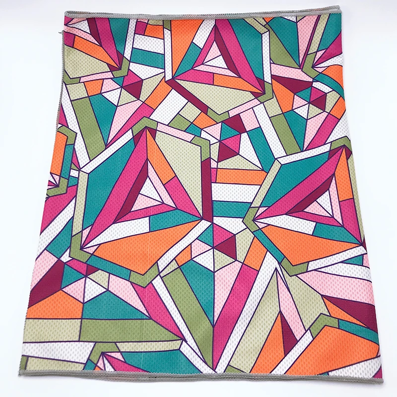 Personalized printed white microfiber sports cooling travel microfibre towel small size in case