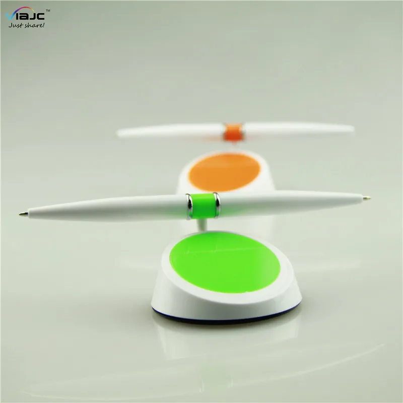2018 gifts corporate flying Rotating table conter pen with both end ballpoint