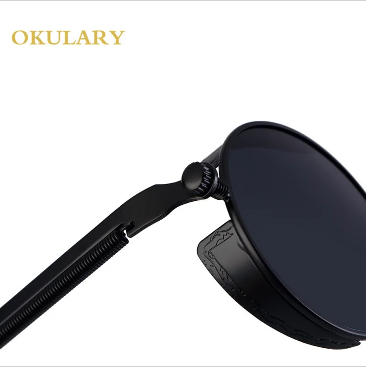 Gothic Steampunk Sunglasses Men Polarized Women sun glasses goggles Sunglasses retro round fashion Brand Designer Mirror