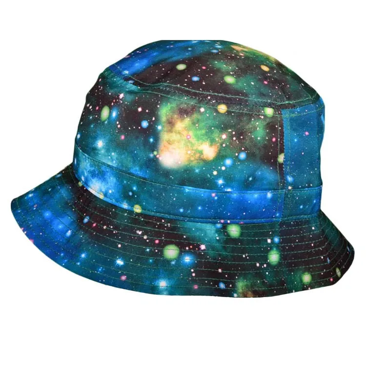 Multicolor Space Solar System Cosmos Outer galaxy bucket hat