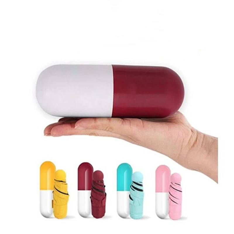 19 inch 6 panels hot sale 5 folding capsule umbrella mini umbrella with UV coating