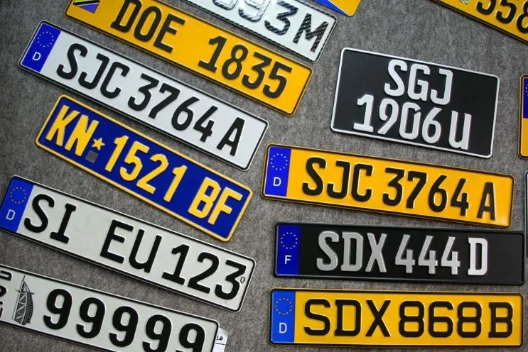 custom decorative motorcycle/car license plate accessories european usa car number blank