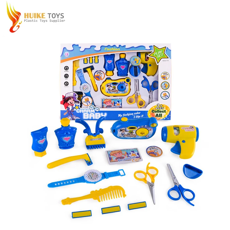 Модный Набор игрушек для игры с голубыми волосами мальчиков пластиковый электрический фен игрушечный набор