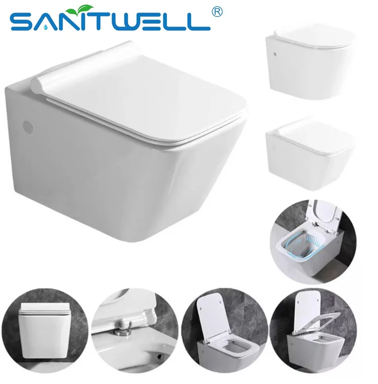 Promotional But Not Expensive Ceramic Wall Hung Washdown Toilet with Special Soft Cover