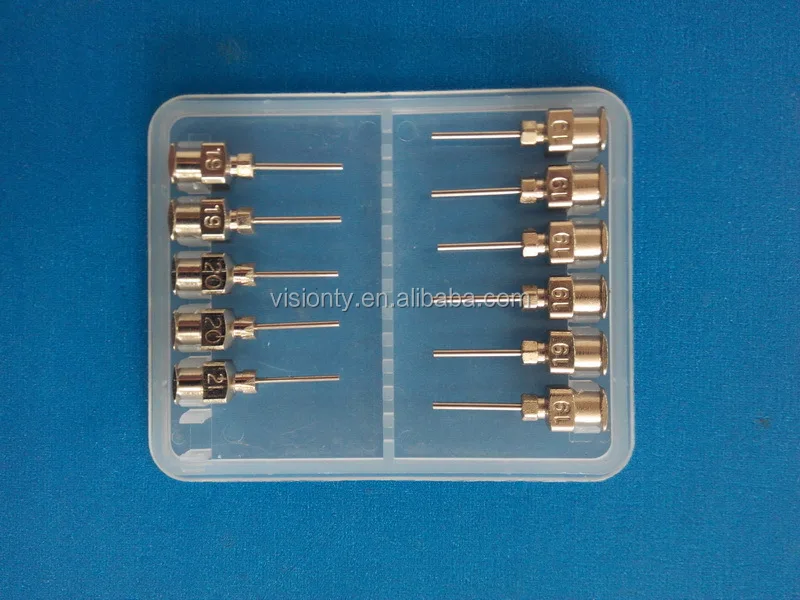 Manufacture 19g-21g disposable stainless steel luer lock needle epoxy glue syringe