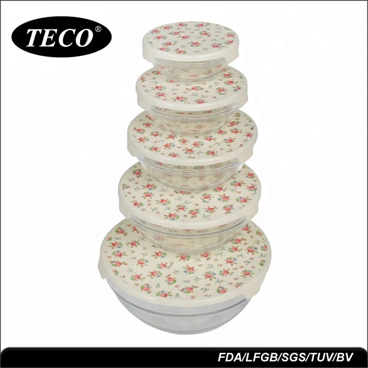 Оптовая продажа товары для дома большая стеклянная чаша фруктов Pyrex с силиконовой крышкой