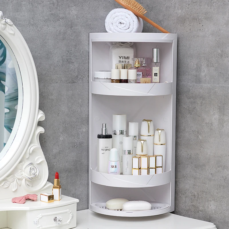 
Nice looking modern bathroom wall shelving Dust-proof rotating corner shelf 
