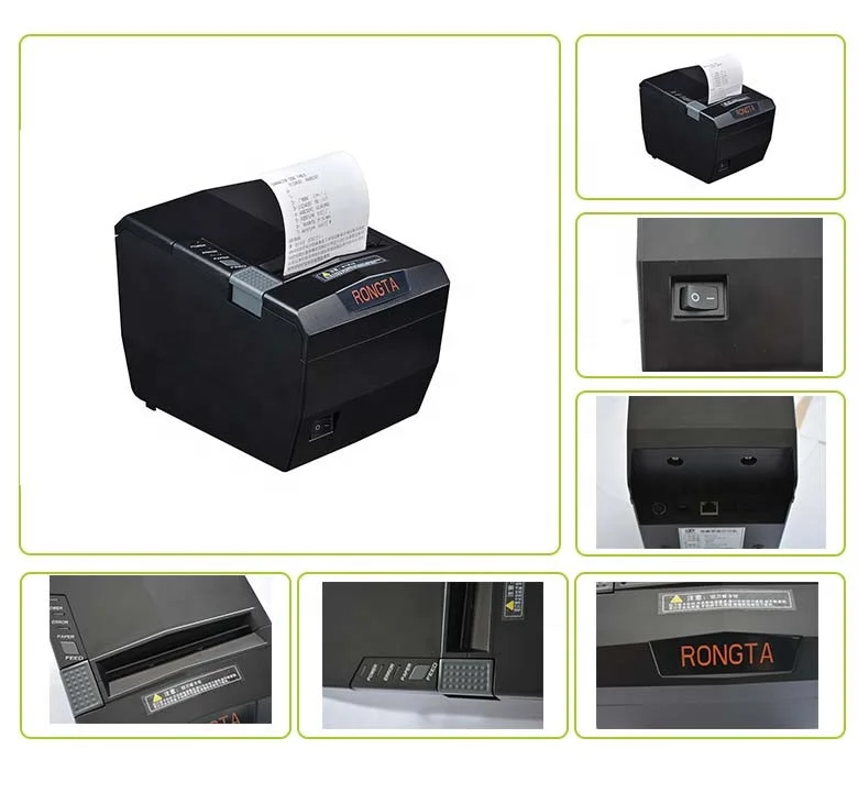 80mm Thermal Receipt POS Printer 250mm/s High Speed QR Code Printer for Android Windows iOS Device