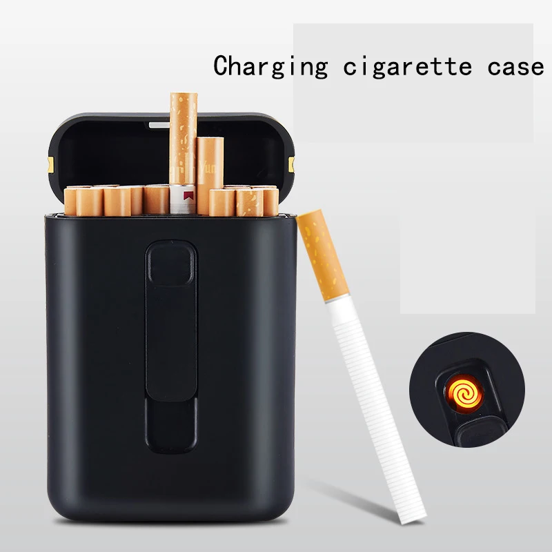2019 china yanzhen factory new capacity 20pcs cigarette case with usb lighter wholesale logo customized cigarette box 9008