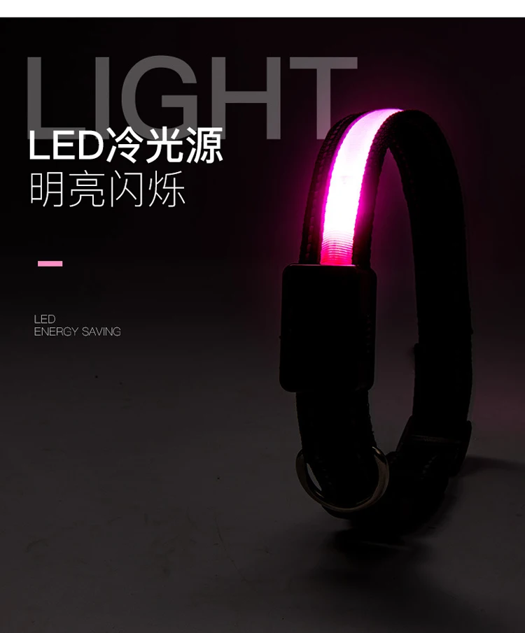 New Usb Rechargeable Light Up Glow Led de para perros for pvc charging pet safety fl on image leash waterproof dog collar