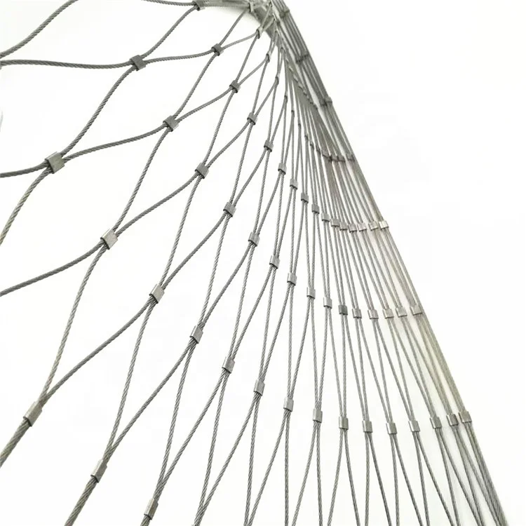 Flexible stainless steel 304 316 wire rope mesh net for garden fence