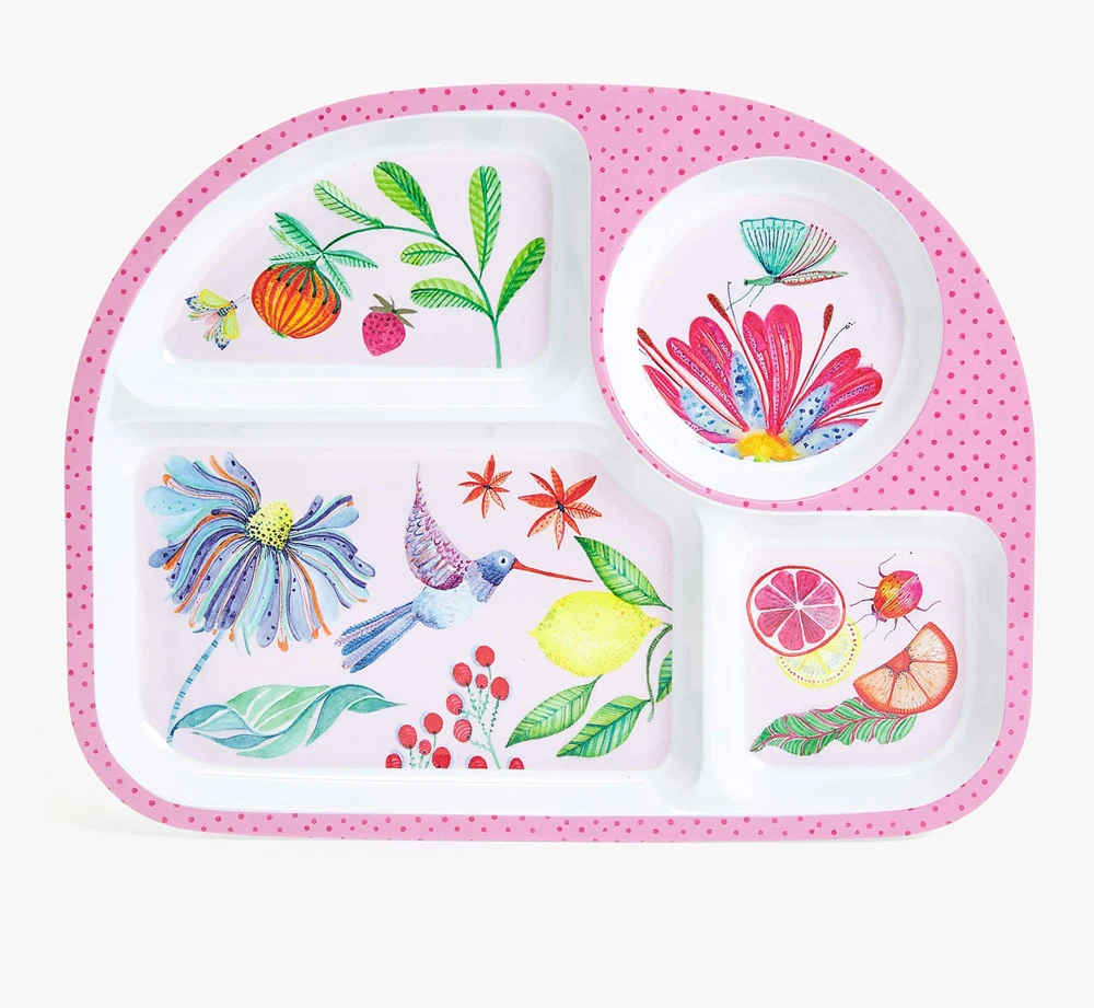 
Durable Eco-Friendly Dishwasher Safe Great Quality Children Melamine 3 Compartment Dinner Tray 