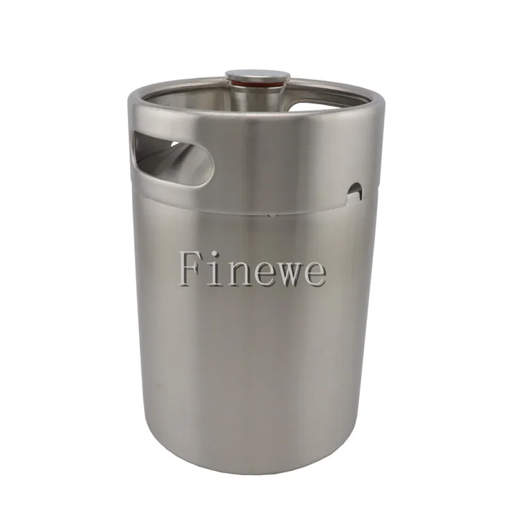 304 Stainless Steel 5L Homebrew Mini Keg Beer Growler Portable Beer Bottle for Picnic/BBQ Home Brewing Beer Making Tool