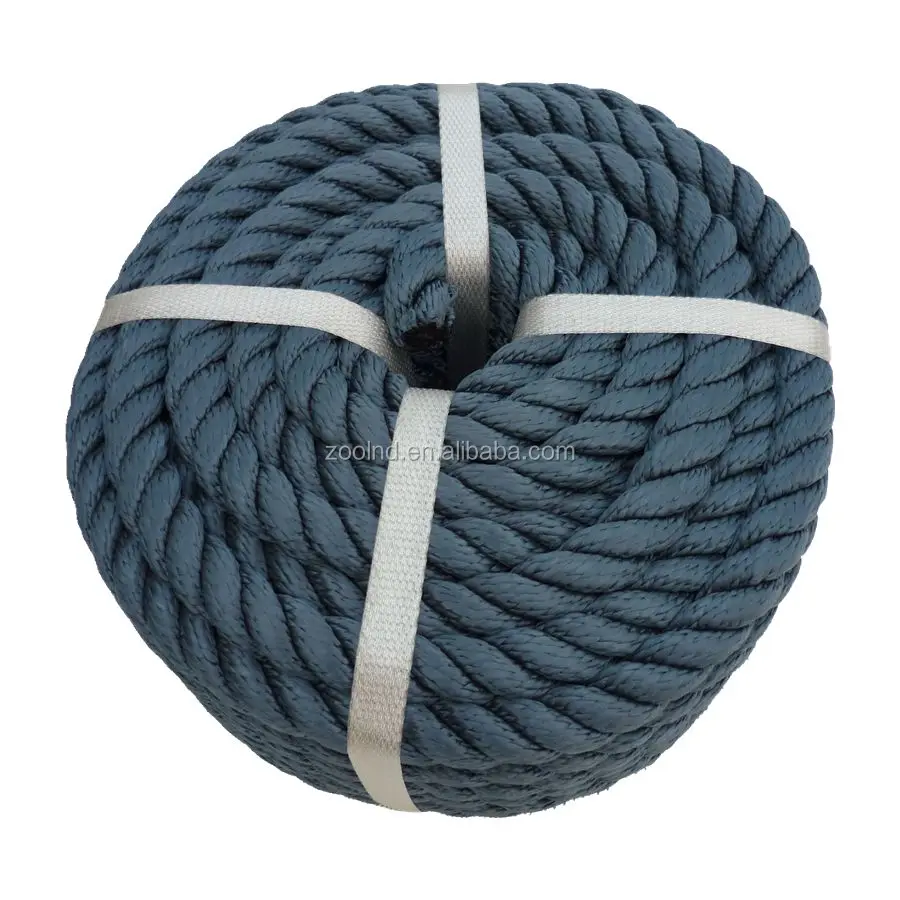 High Tenacity Nylon Multifilament Rope Black 3 Strands Nylon Twisted Rope