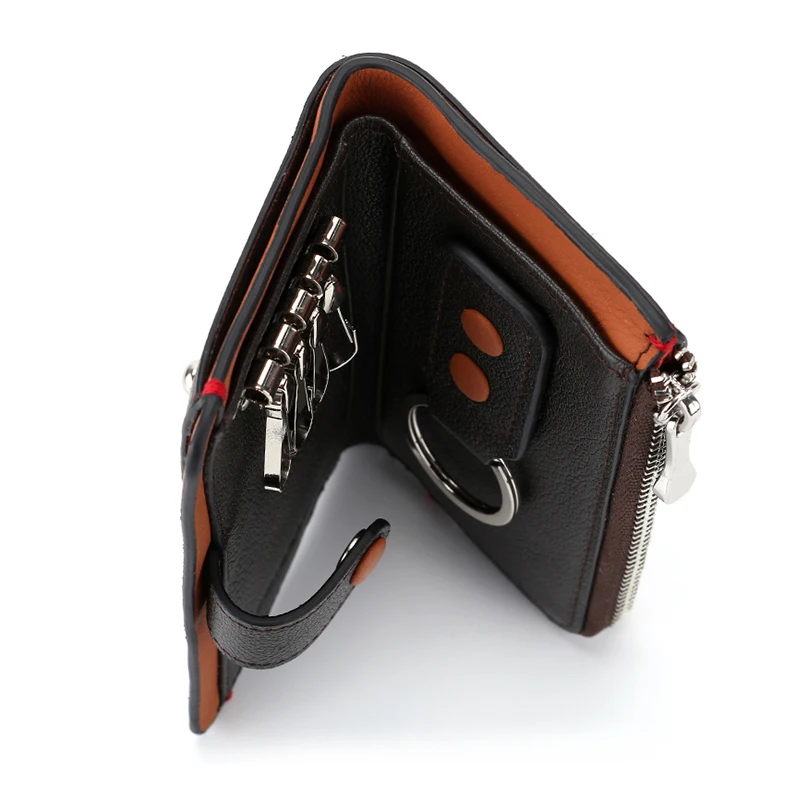New arrival high quality genuine leather key wallet free logo custom OEM service two years guarantee