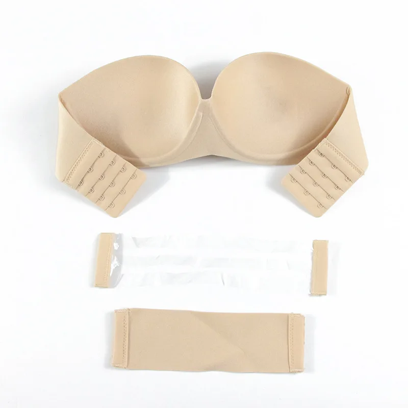 
Hot invisibility women seamless push up one piece strapless bra for wedding dress 