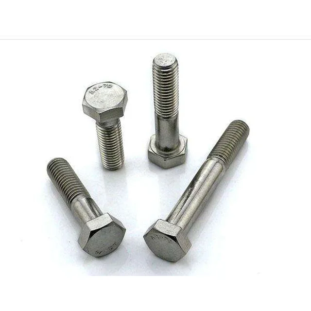 high strength galvanized SEMS DIN933 hex head bolt with nut and spring washers attached M2 to M60