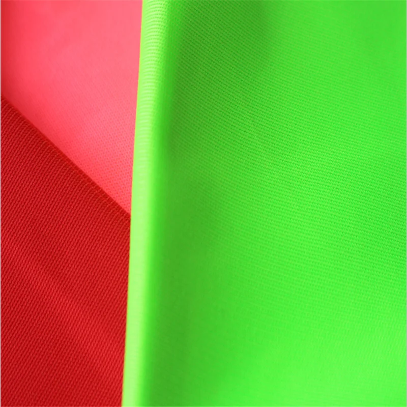 Tricot knitted neon color fabric for reflecting vest