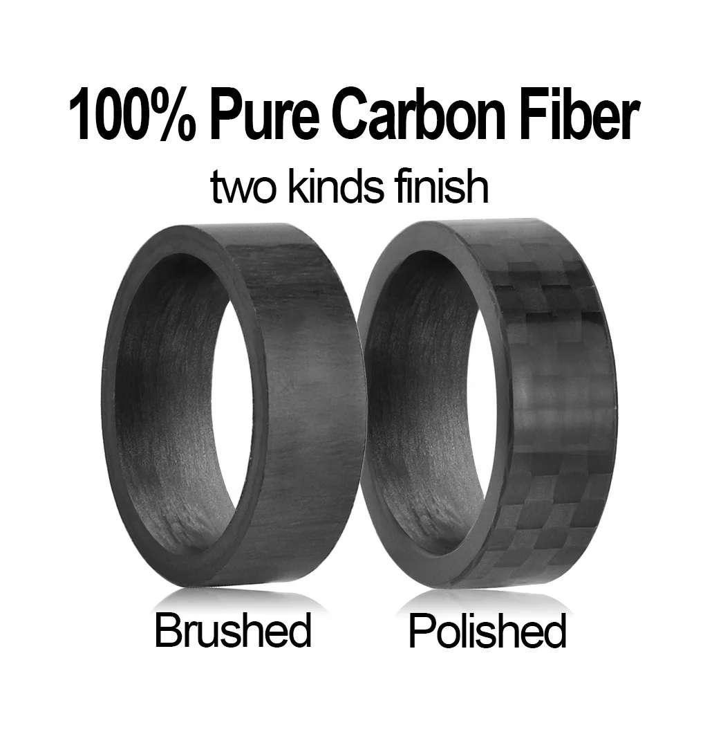 Simple 100% Pure Carbon Fiber Ring Blank Forged Black Carbon Fiber Jewelry