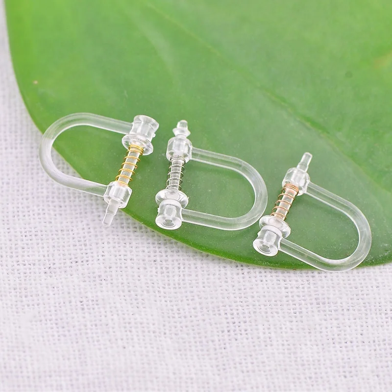 Making Resin earring cheap plastic earrings with golden spring PE86261