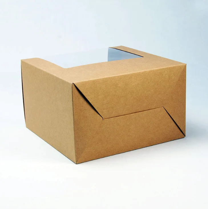 Custom Logo Square Kraft Paper Baseball Cap Packaging Box With PVC Window