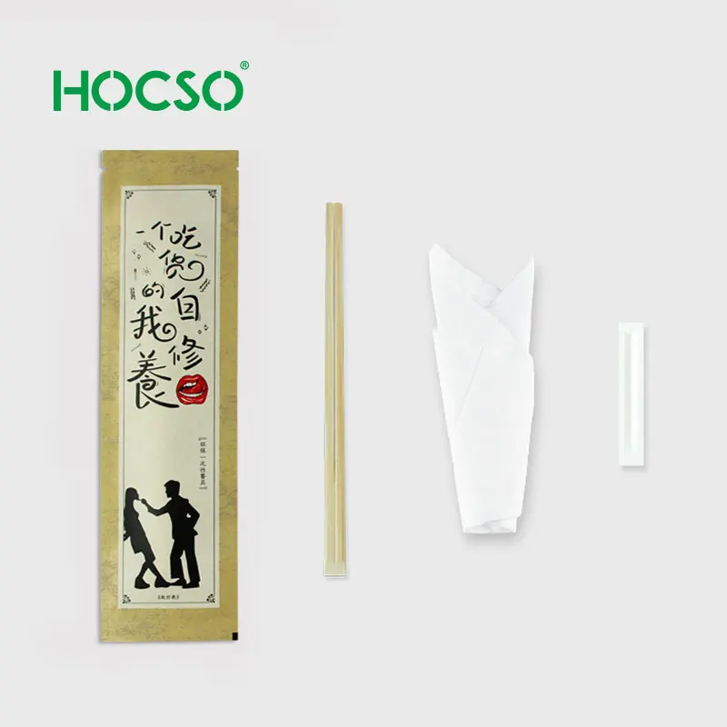 Free design disposable cutlery package recycling cutlery custom cutlery set paper bag