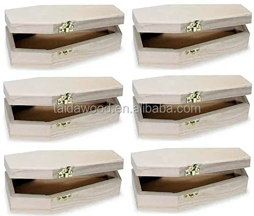 Unfinished Wood Coffin Boxes
