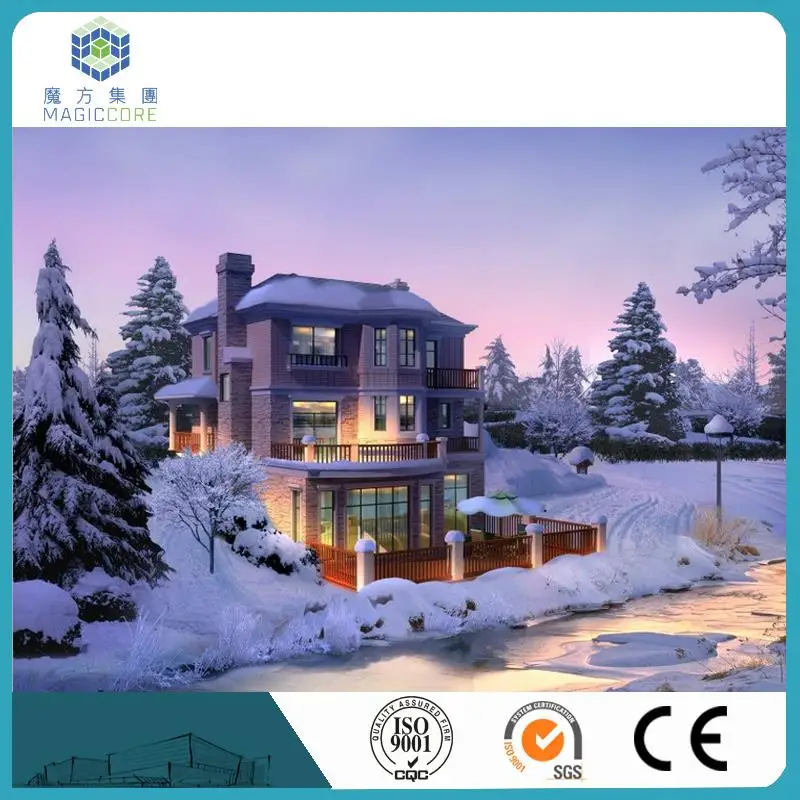 cold rolling steel ready made villa design lowes ceramic village houses modern light gauge steel structure villa