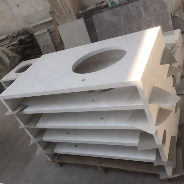 Угловые кварцевые топы для туалетного столика