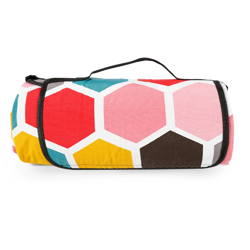 New arrived fashion design PEVA backing outdoor beach canvas picnic blanket mat