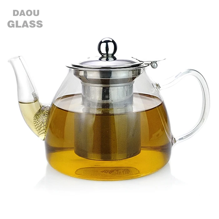 
teapot 900ml multi-purpose Heat-Resisting Clear Glass Flower Teapot Coffee Water Tea Pot with Stainless steel Filter & Lid 