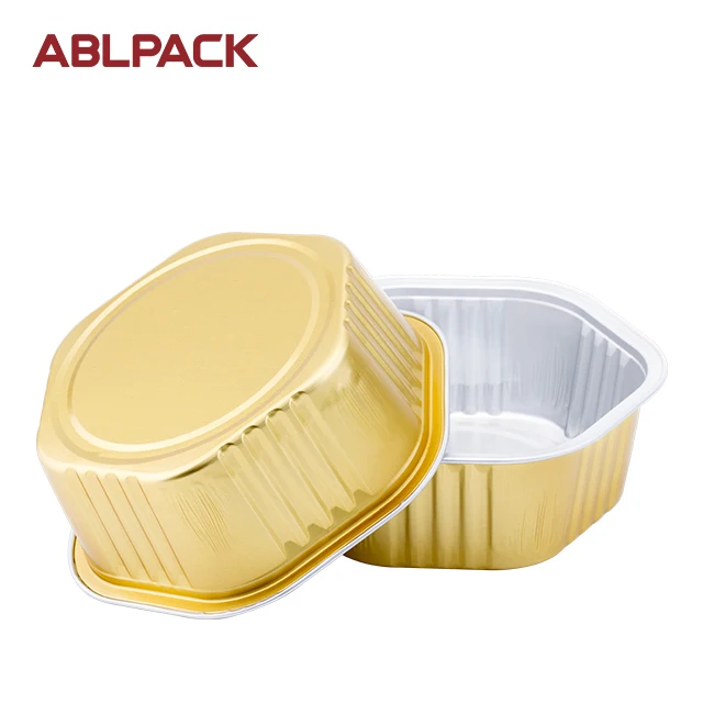 
400ml coated smooth wall non wrinkle wal aluminum foil container hotel restaurant bake tart work home packing products 