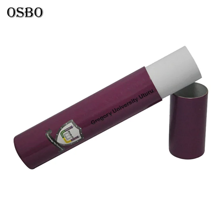 Yellow Paper Certificate Scroll Holder Diploma Cylinder Tube For Graduation