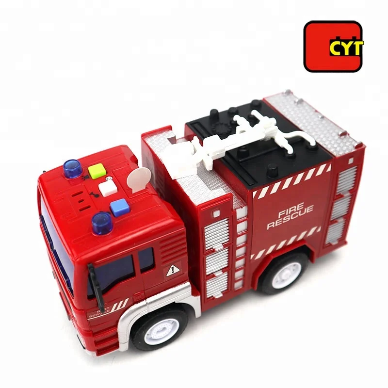 1:20 model children friction truck fire engine inertia car toy with lights