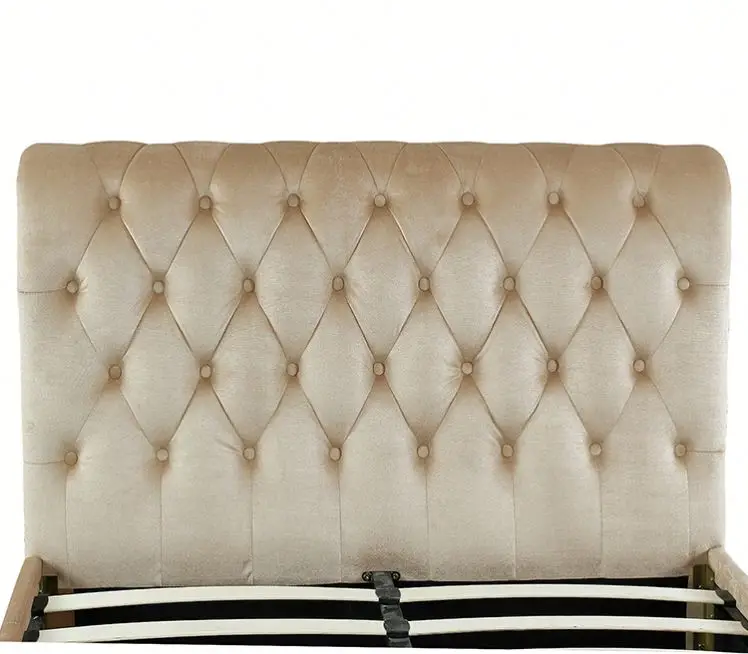 Free Sample King Queen Size Upholstered Sleigh Bed