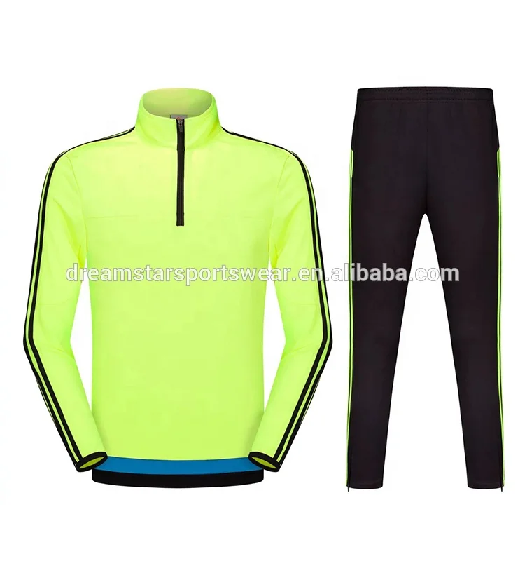 Promotion Best 2022 Blank Orange Half-zipper Soccer Training Jacket Set For High Quality Soccer Tracksuit