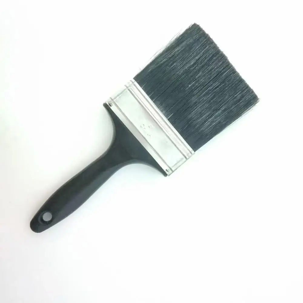 Black Goat Hair Flat Wall Paint Brush With Wooden Handle