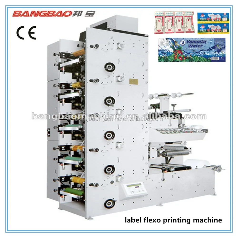 BBR-320 bangbao brand six colour new technology high precision label flexo printing machine/pinter machine/printing