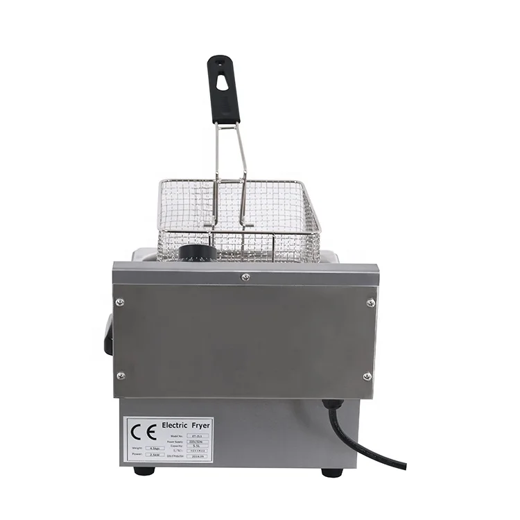 Smokeless deep fryer for potato twister deep fryer single basket gas deep fryer