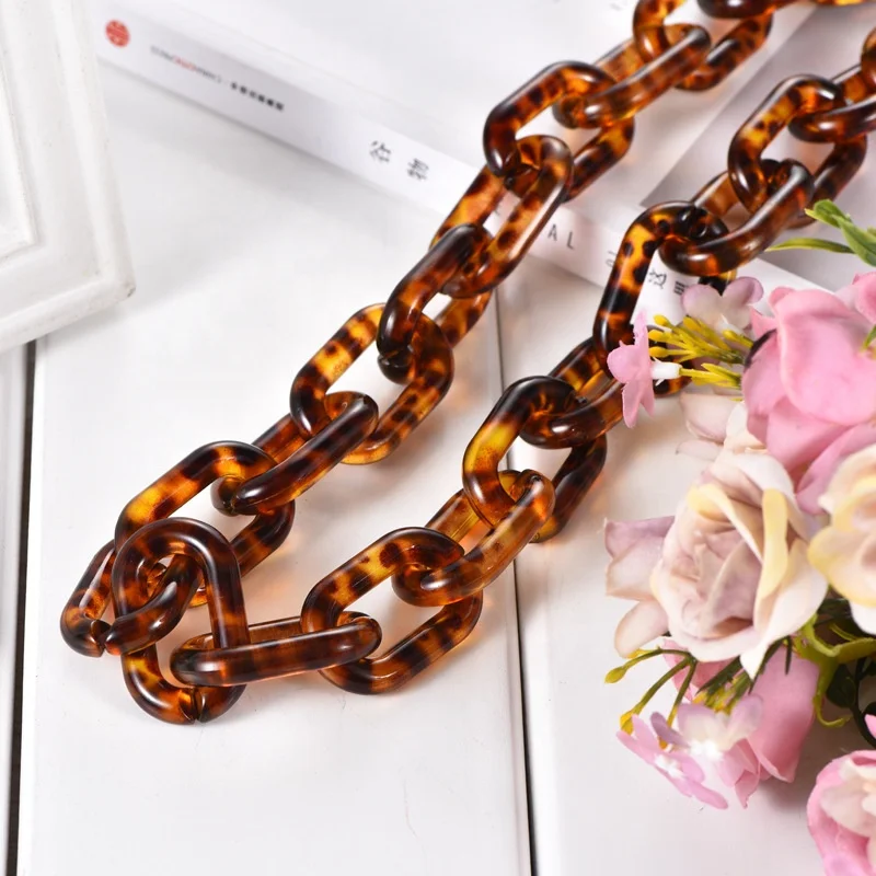 
Fashion Clear U shaped 40*25mm Acrylic Chain Transparent Plastic Resin Chain Necklace Bag Accessories for Women Shoulder bag 