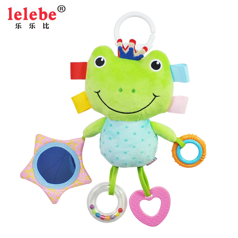 
2020 new arrival multifunction ring soft plush doll bell rattle zebra baby teether toy with kid toy 