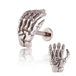 316L Surgical Stainless Steel Skull Lip Piercing Body Piercing Ring