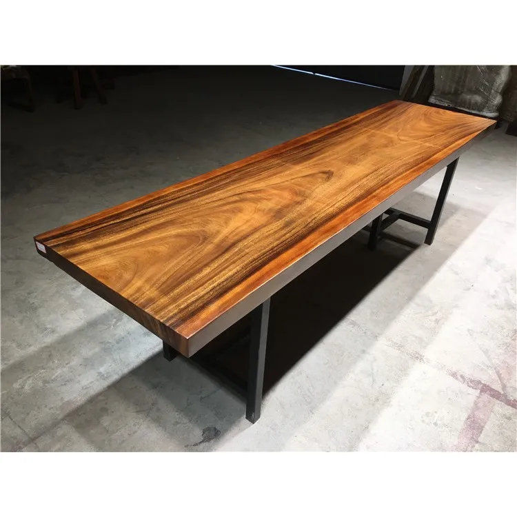 
China Supplier Solid Wood Table Customized Size Walnut Slab Dining Tables 