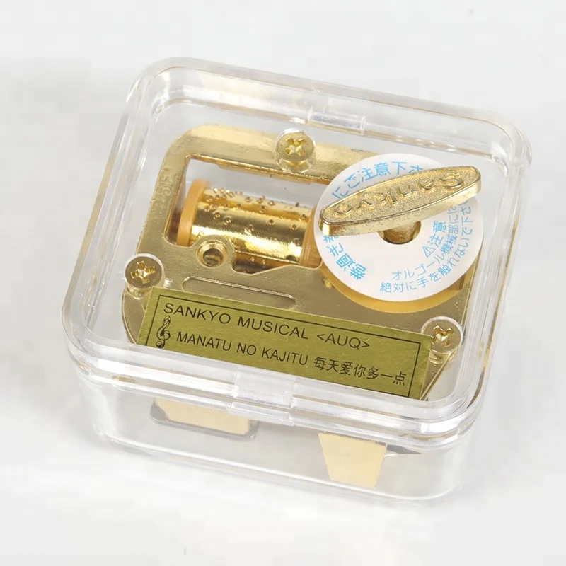 Rectangle Lucency Acrylic SANKYO Movement  Music Box