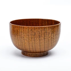 Classical Handmade Natural Jujube 18 cm Wood  Bowl  Anti-scald Soup Noodle Bowl