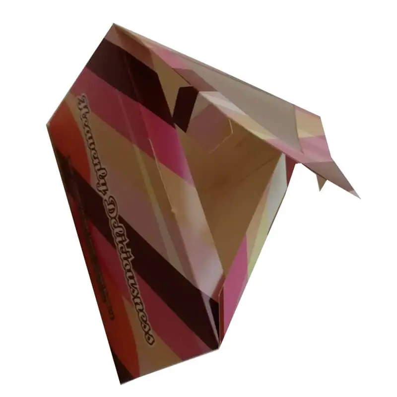 Color Printed Triangle Sandwich Cake Bag Slice Boxes Paper Bakery Packaging