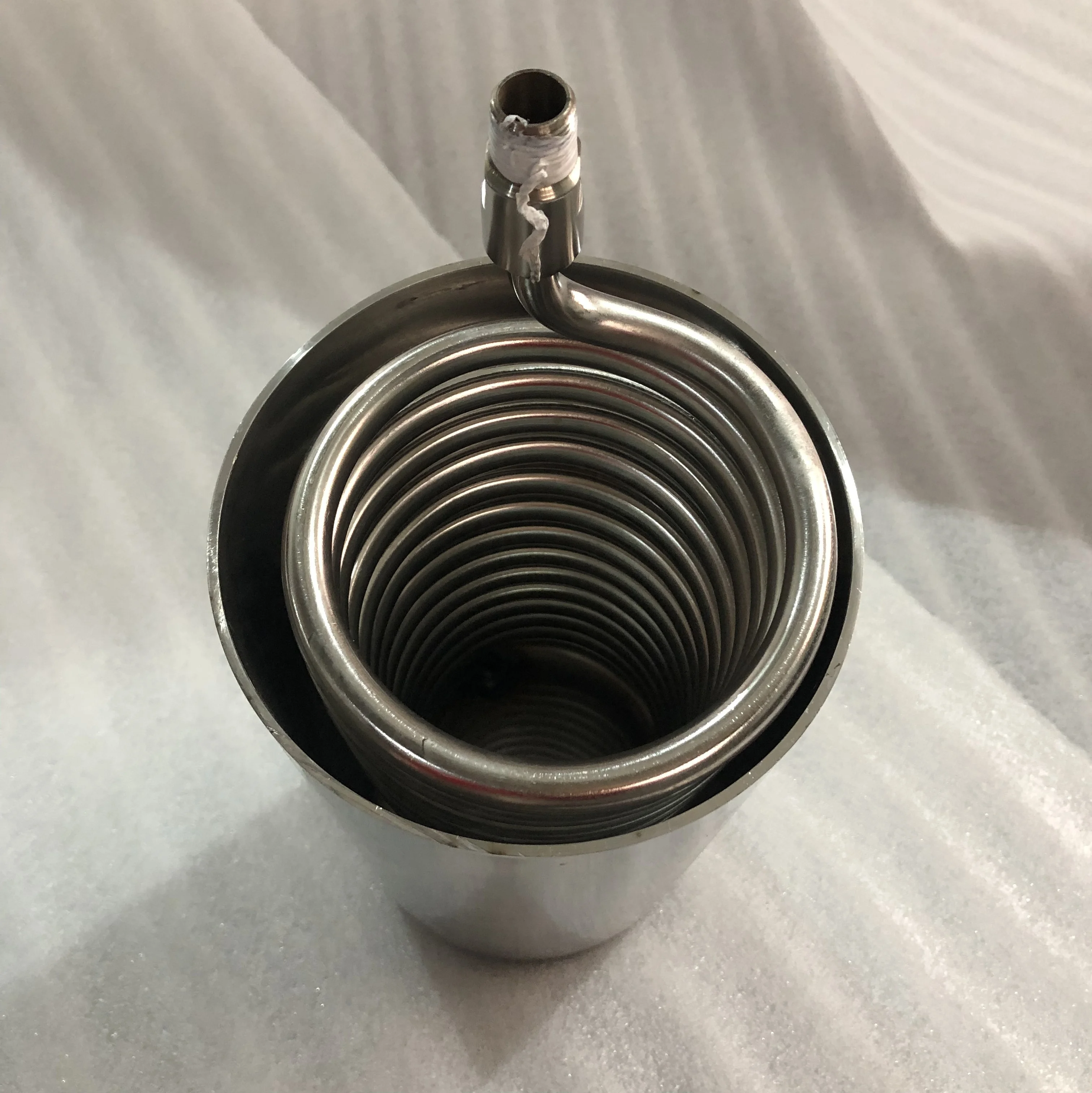 Stainless Steel Tri Clamp Flat End Lid with condensing coil use for falling film
