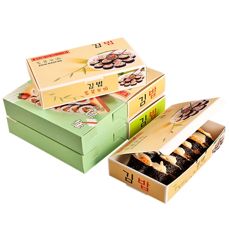 Eco-Friendly Square Art Paper disposable Food Packaging box for japanese sushi