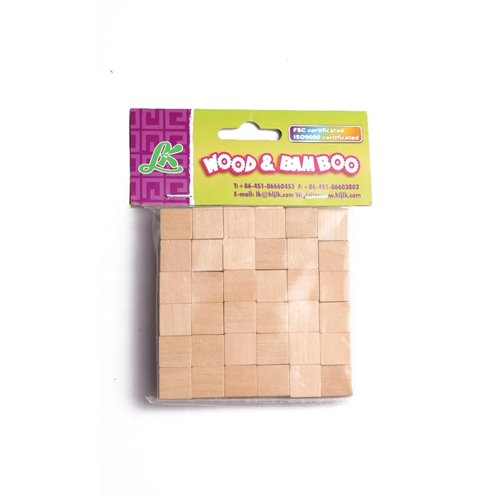 2018 Best Selling Children DIY Natural Color  Wooden Cubes and Blocks
